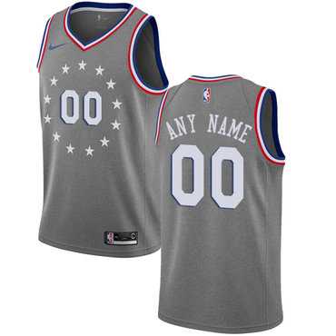 Womens Customized Philadelphia 76ers Swingman Gray Nike City Edition Jersey